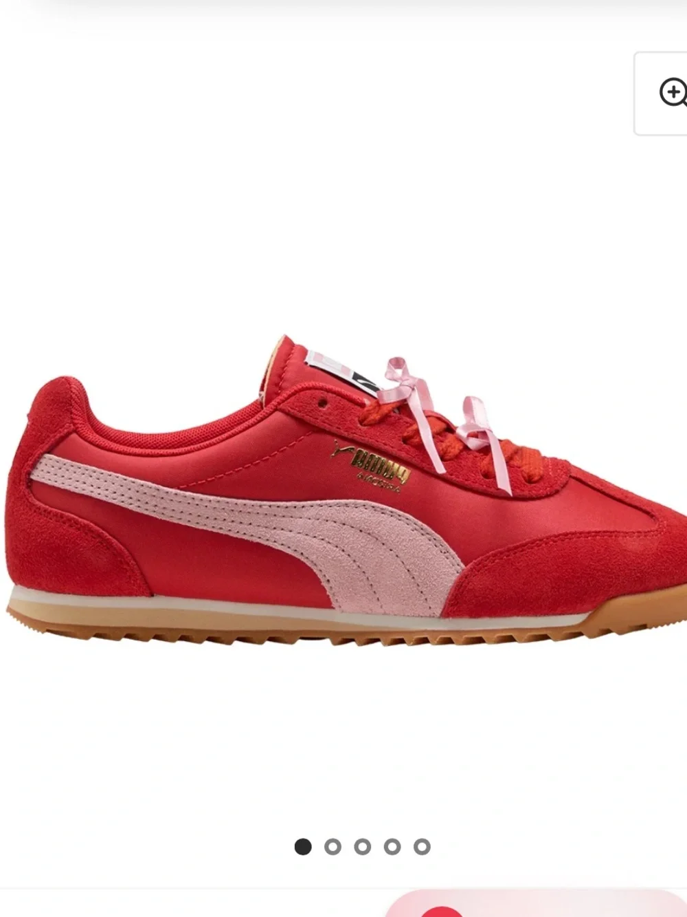 Puma Red and Pink Arizona Sneaker with Gum Sole